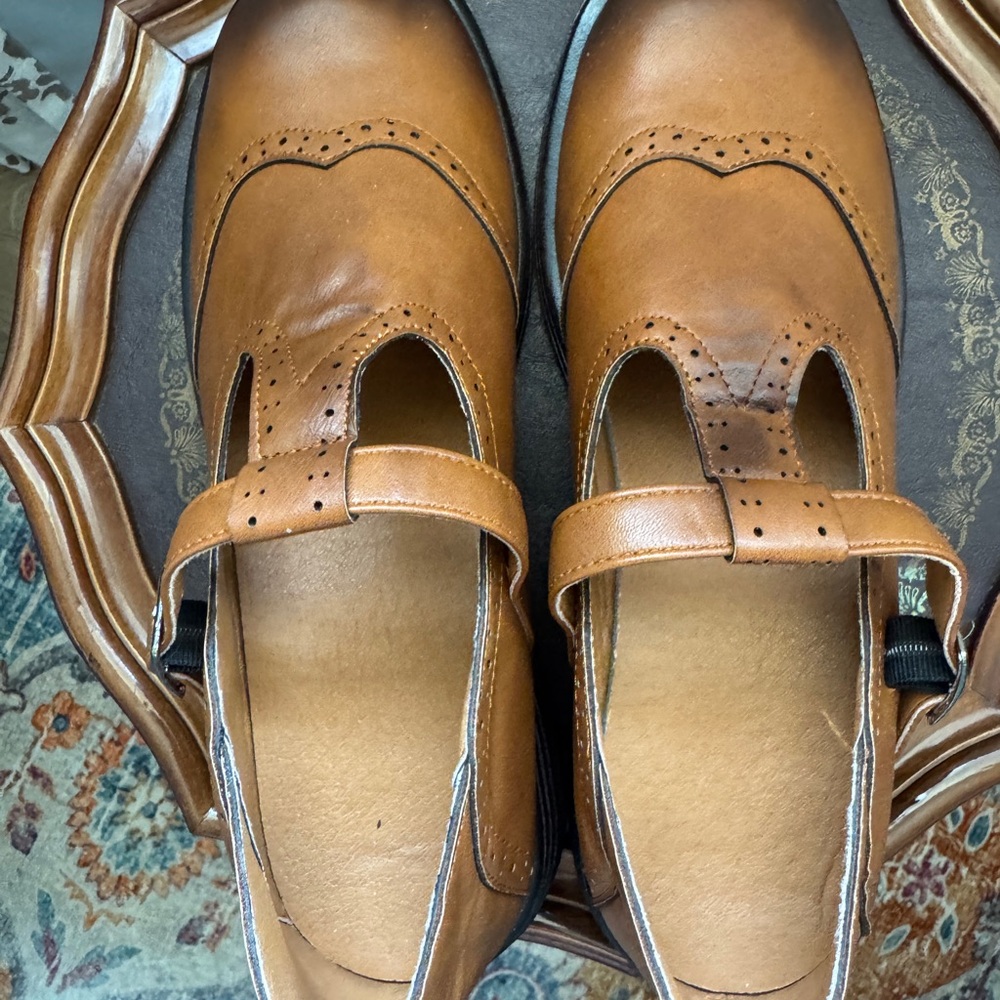 Brown Vegan Mary Jane Shoes